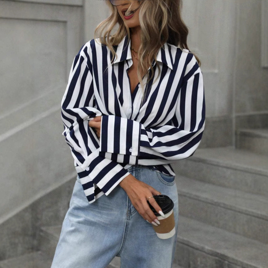 Women's Striped Loose Shirt 