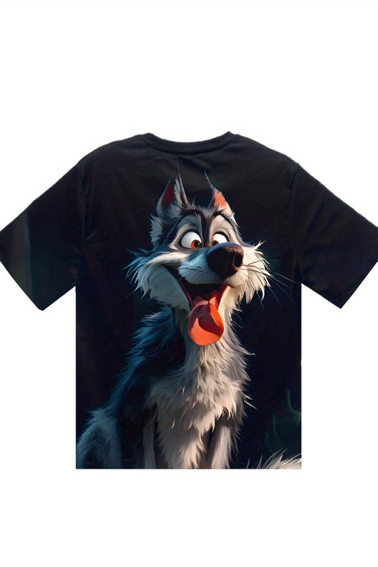 Men's 3D Wolf Print T-shirt - Casual Round Neck CJ US