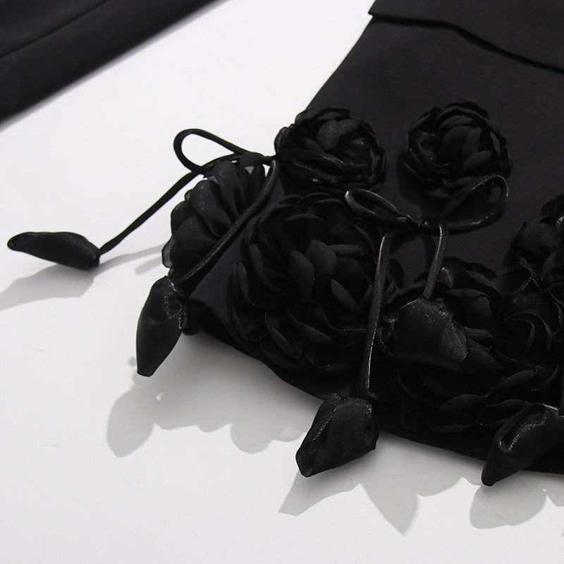 Elegant Three-dimensional Floral Loose-fitting Blazers 