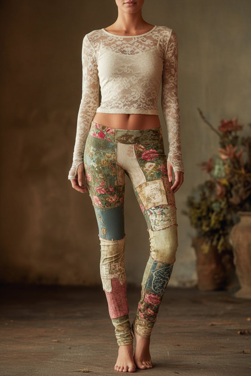 Womens Halloween Face Digital-Print Yoga Base Layer 