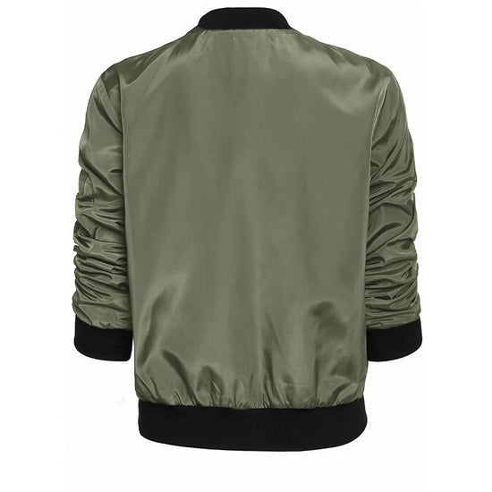 Minimalist Color-Block Stand-Collar Zip Jacket CJ
