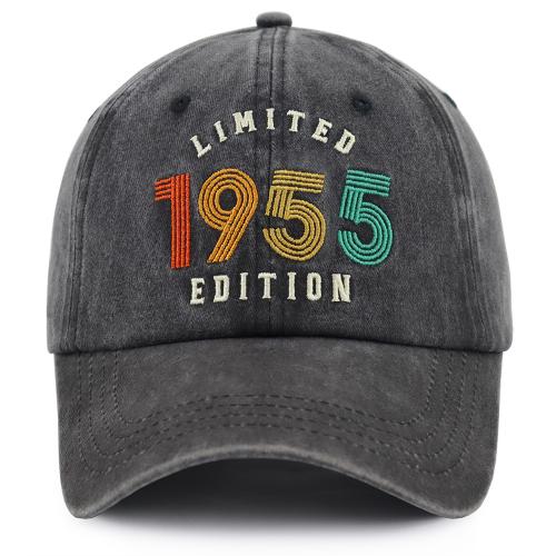 1955 Limited Edition Embroidered Vintage Baseball Cap – Retro Washed Distressed Hat 