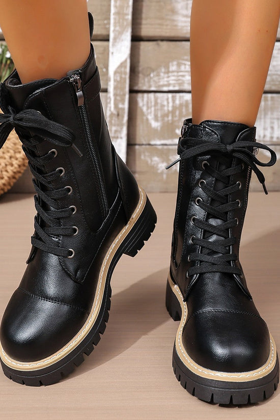 Solid Color Low Heel Mid Boots for Women — Sleek & Comfortable CJ