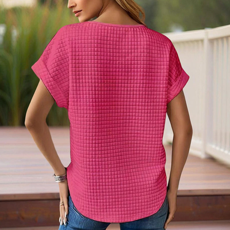 Women’s Textured Cuff Short‑Sleeve Tee CJ US