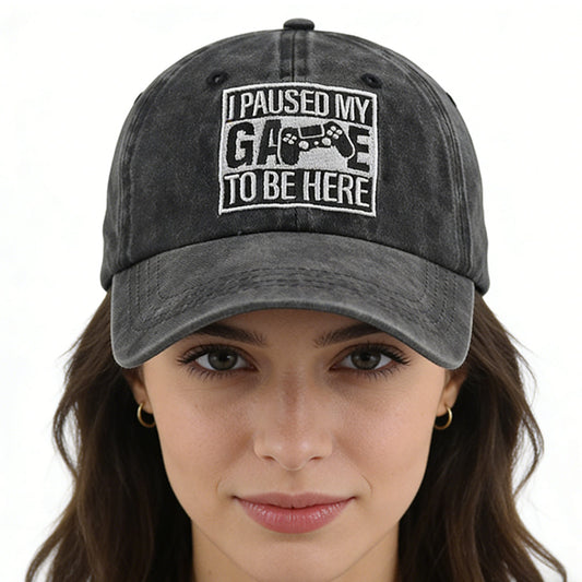 I Paused My Game to Be Here Adjustable Baseball Cap 
