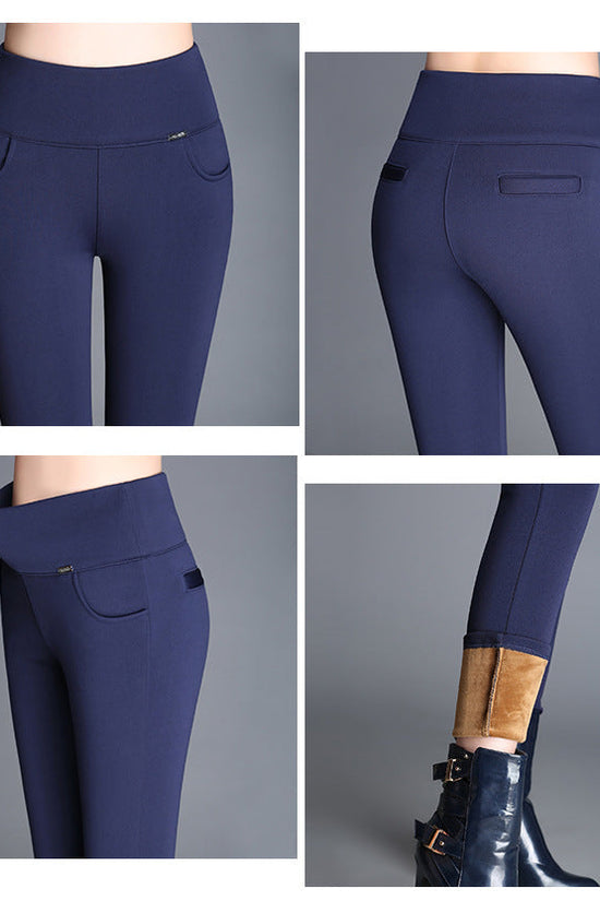 High waist and velvet padded leggings 