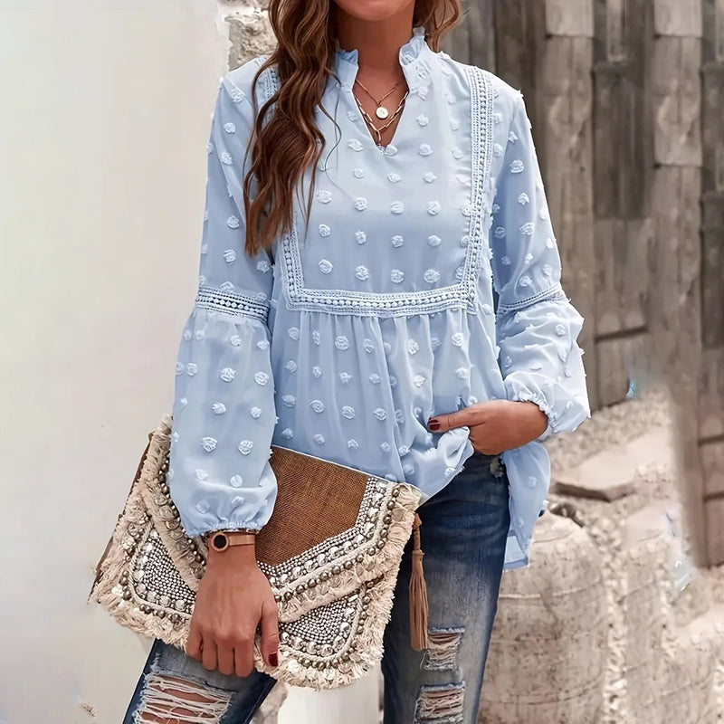 Womens Business Casual Tops Long Sleeve V Neck Dressy Office Work Fall Shirt Blouse CJ US