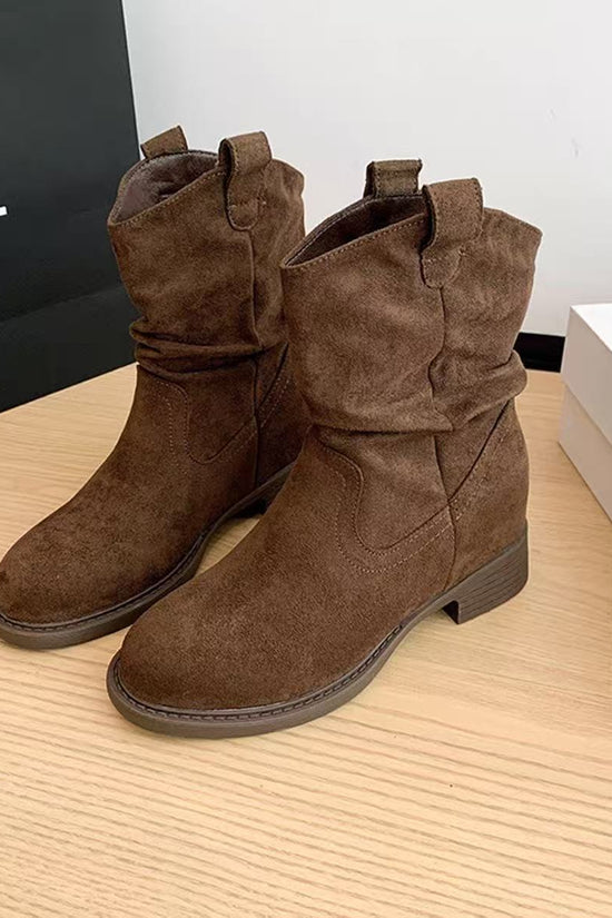 Women's Solid Color Versatile Chunky Heel Ankle Boots 