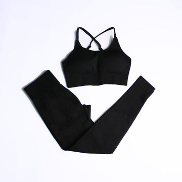 Black bra pantsuit