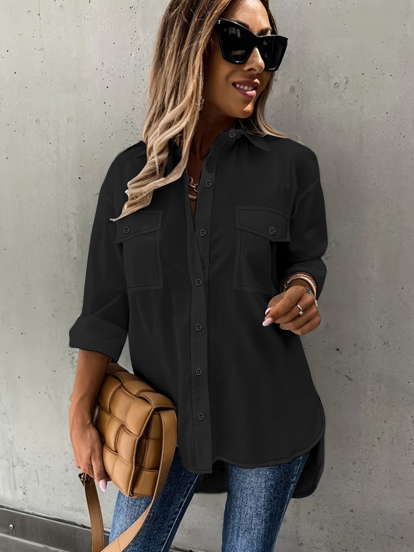 Large Size Two-piece Set Women's Long Sleeve Casual Shirt Diversi Fashion™