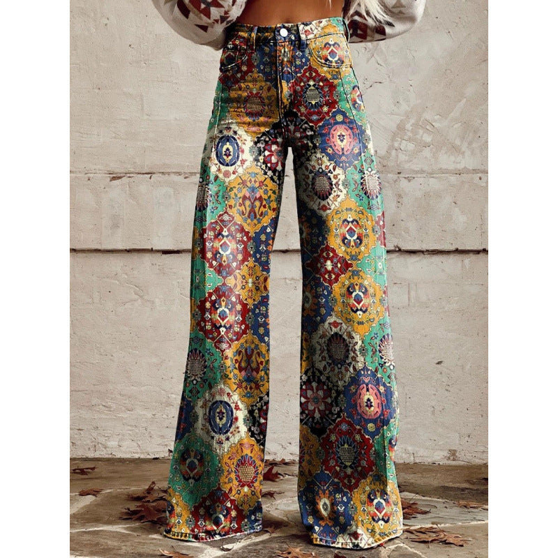 Women's Simple Pants With A Printed Pattern 