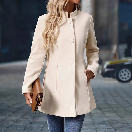 Women’s Elegant Single-Breasted Winter Overcoat - FitiqueFit