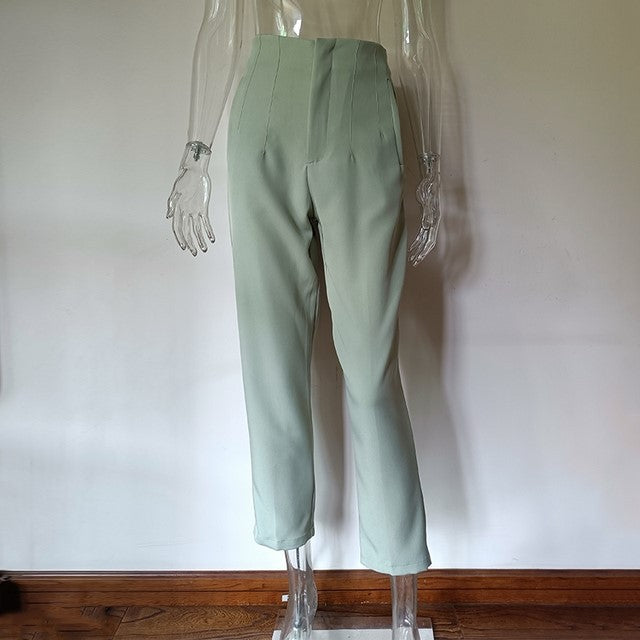 Women's High-Waisted Straight Leg Pants 