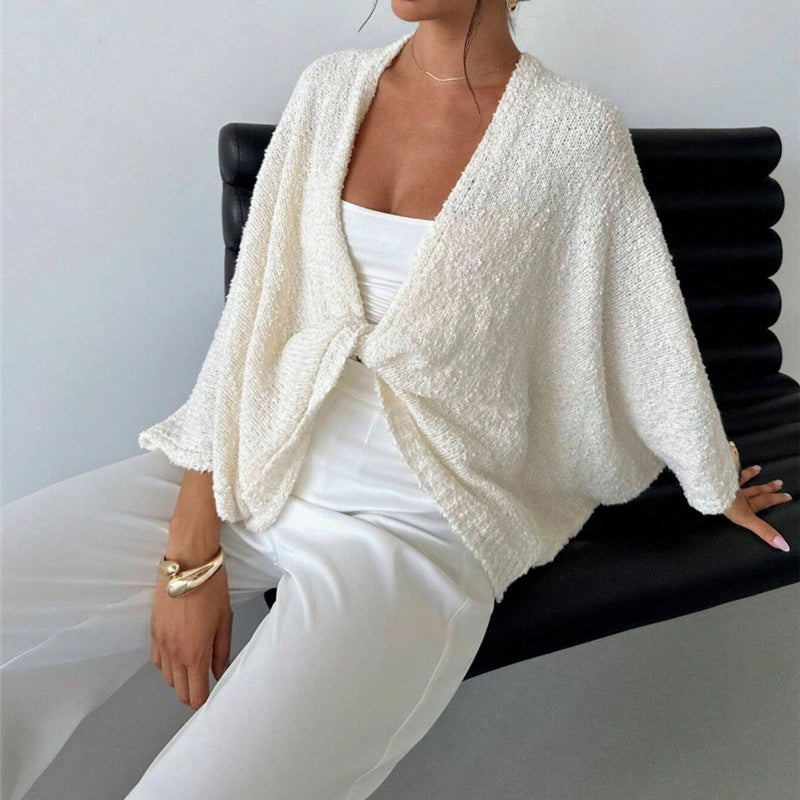 Women’s Criss Cross Knit Sweater – Loose Fit Twisted Pullover Top CJ US