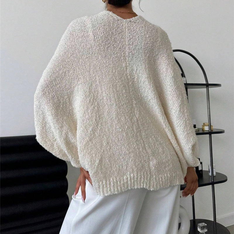 Women’s Criss Cross Knit Sweater – Loose Fit Twisted Pullover Top CJ US