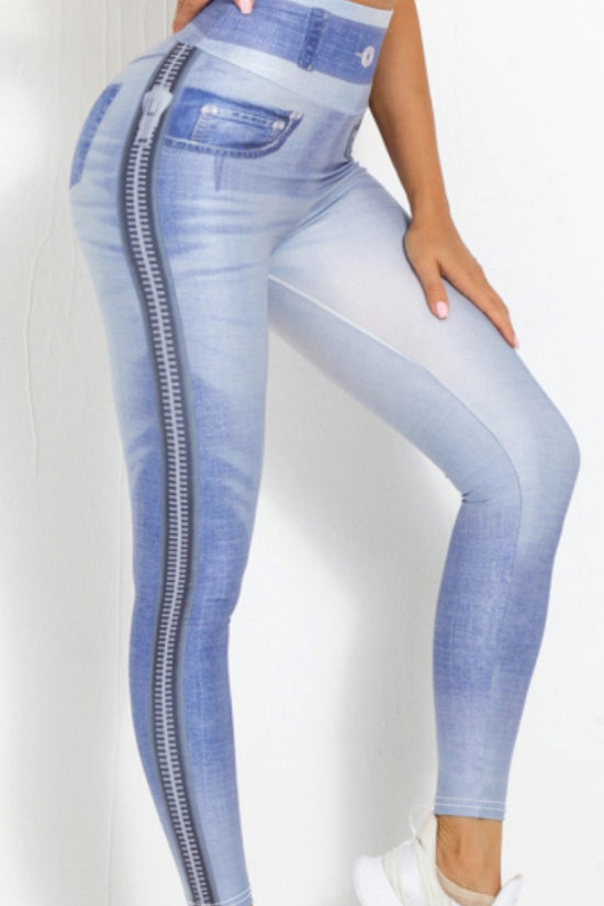 Barbie Denim Peach Yoga Pants Women's Fitness Workout Leggings Slim Bodybuilding Pants
