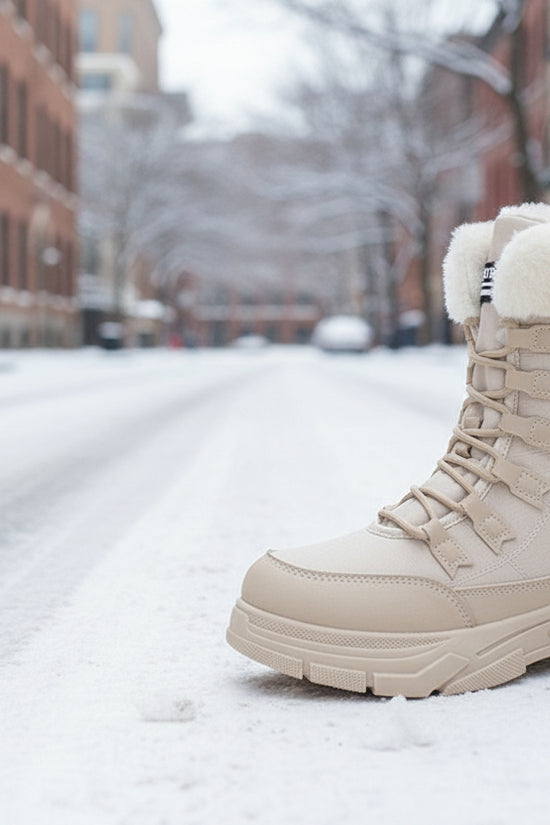 Women’s Fleece-Lined Chunky Sole Shoes – Warm Casual Winter Comfort Shoes - FitiqueFit