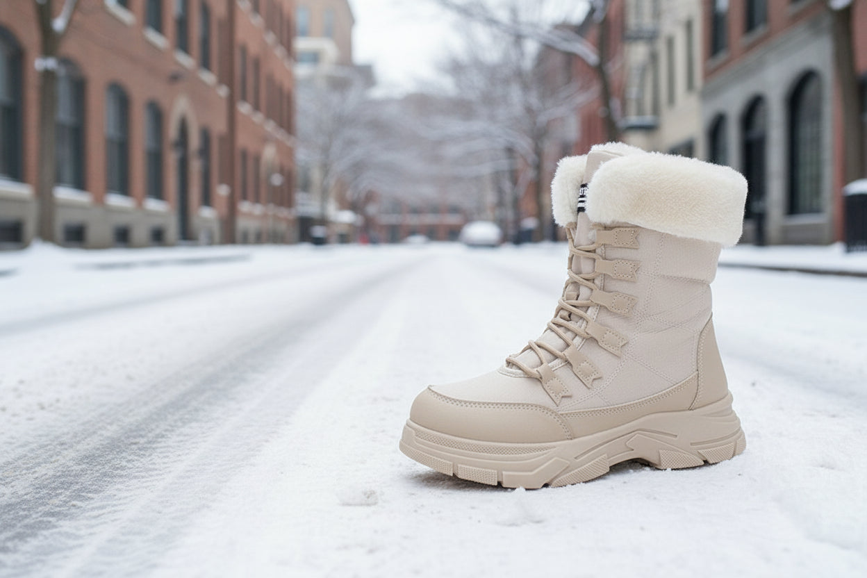 Women’s Fleece-Lined Chunky Sole Shoes – Warm Casual Winter Comfort Shoes - FitiqueFit