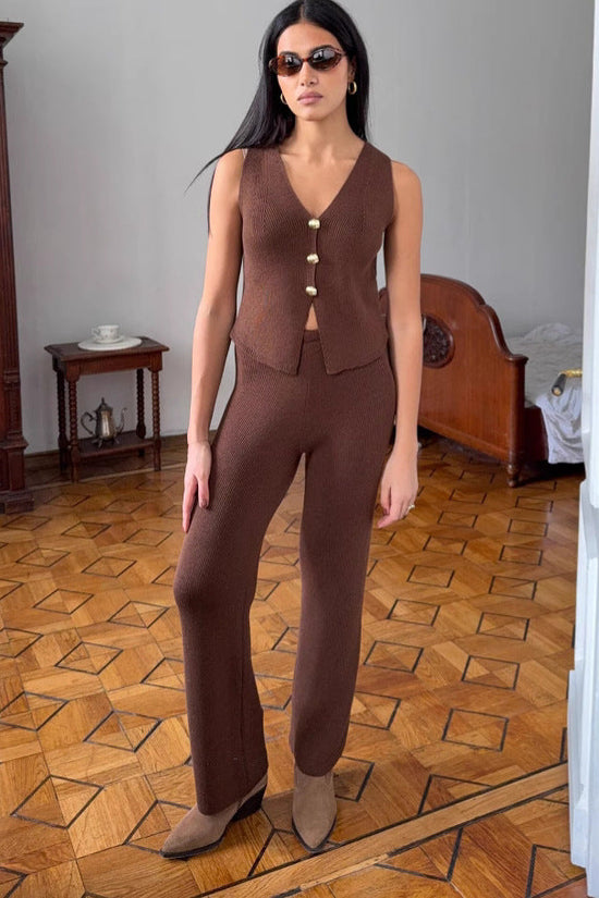Beach Bohemian Straight-Leg Wide-Leg Pants Set 