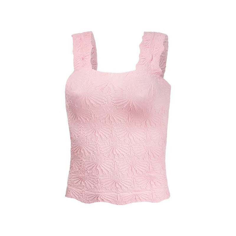 SO ME Floral Jacquard Seamless Tank Top 