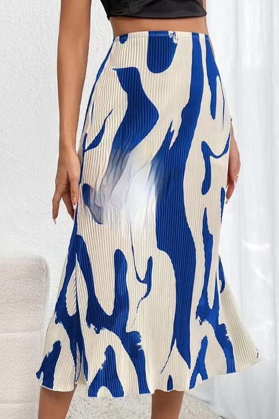 Women’s Tropical Print Pleated Skirt 