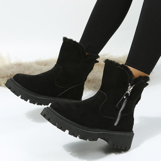 Women’s Plush Snow Boots – Warm Waterproof Winter Boots (Plus Size) 