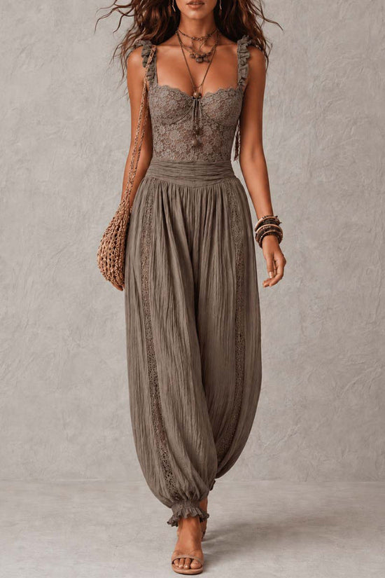 New Women's Harlan Pants Fashion Elegant Lace Sexy Jumpsuit 