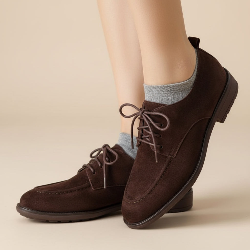 Women’s Retro Deep-Mouth Lace-Up Loafers – Vintage-Inspired Pumps CJ