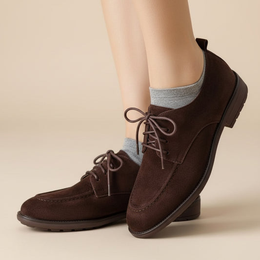 Women’s Retro Deep-Mouth Lace-Up Loafers – Vintage-Inspired Pumps CJ