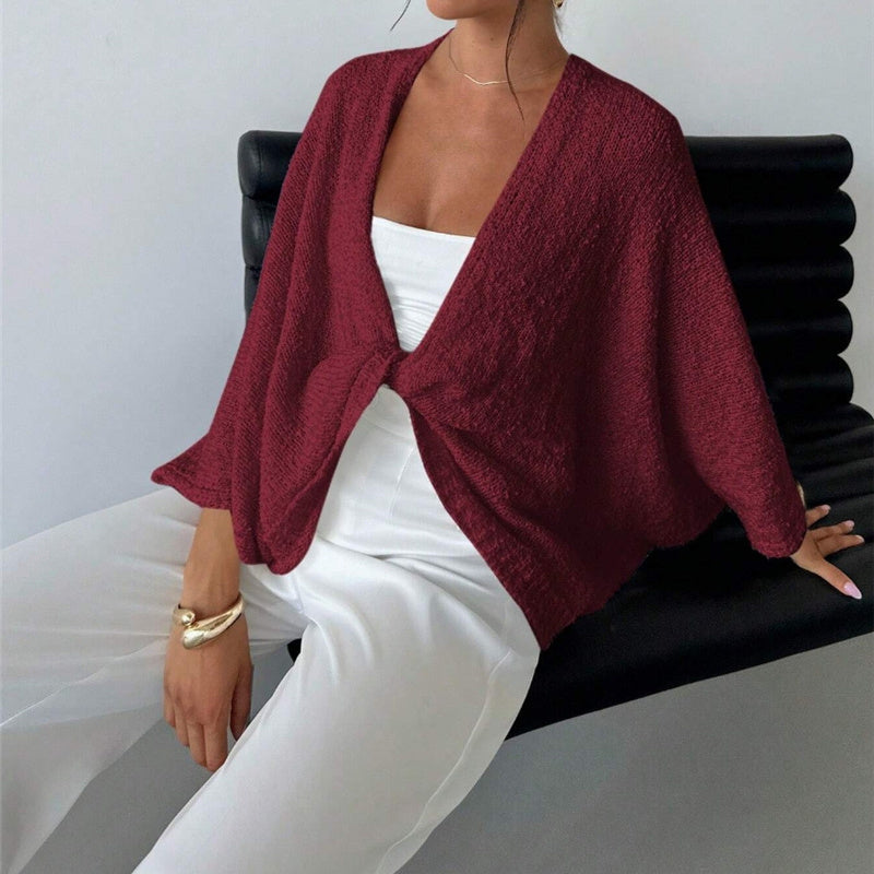 Women’s Criss Cross Knit Sweater – Loose Fit Twisted Pullover Top CJ US