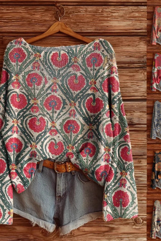 Women’s Fall Wildflower Print Long Sleeve T-Shirt 