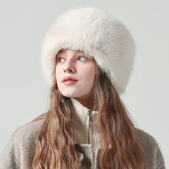 All-match Earflaps Northeast Bucket Plush Bucket Hat 