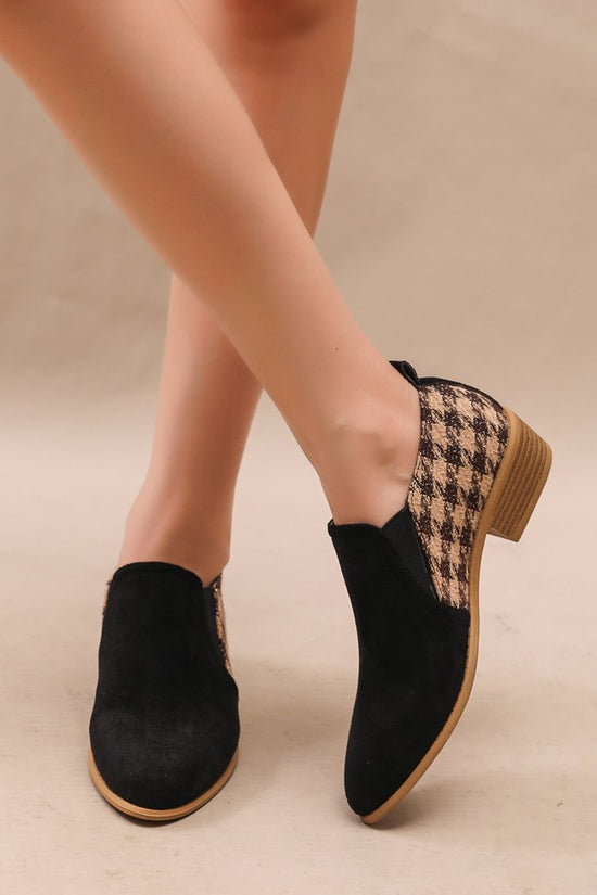 Retro Color-Block Slip-On Shoes For Women 