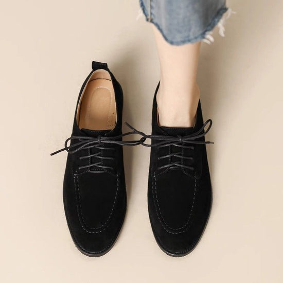 Women’s Retro Deep-Mouth Lace-Up Loafers – Vintage-Inspired Pumps CJ