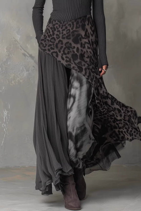 Long Sleeve Printed Maxi Dress 