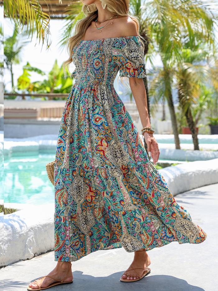 Women’s Paisley One‑Shoulder Maxi Dress Diversi Fashion™