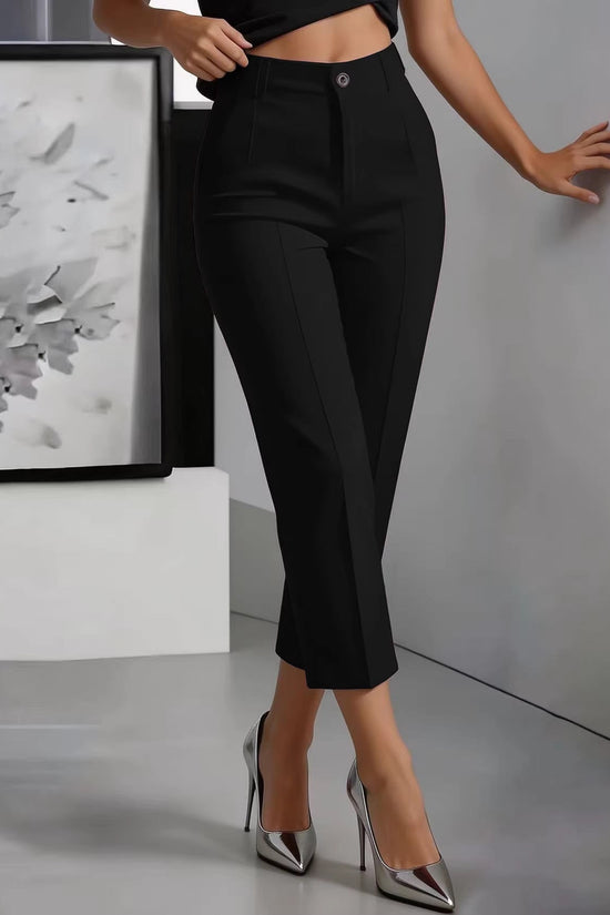 Women's High-Waisted Drapey Straight-Leg Pants 