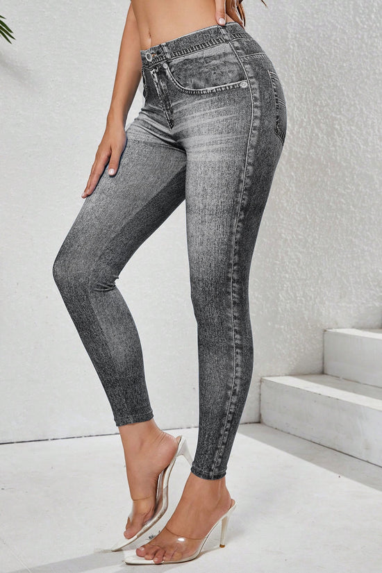 Retro High-Elastic Denim-Like Leggings Butt-Lifting Yoga Pants Denim-Style Yoga Pants Yoga Fitness Wear for Women