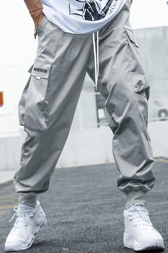 Men’s Multi‑Pocket Drawstring Cargo Pants CJ US
