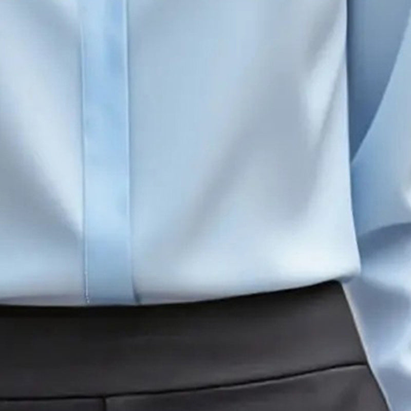 Women's Long Sleeve Satin Blouse, V Neck Loose Fit Tunic Top For Business Casual Office Fall CJ US