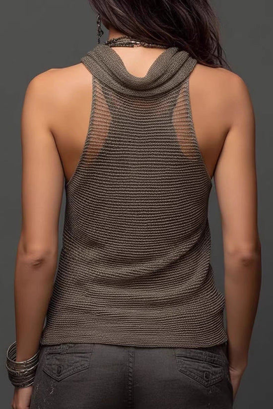 Neck-hanging V-neck Backless Slim-fit Knit 