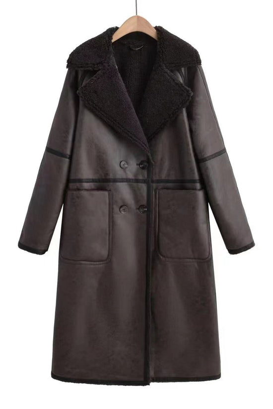 Winter Jacket With Belt Fashion Double Breasted Lapel Windbreaker Women's Long Trench Coat Mid-length Overcoat Clothing 