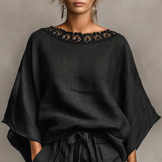 Loose-fitting Solid-color Casual T-shirt And Shorts Set 