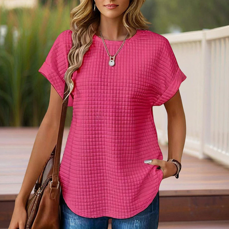 Women’s Textured Cuff Short‑Sleeve Tee CJ US
