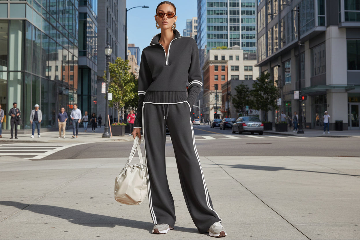 Women's Casual Fashionable Sports Long-Sleeve Suit 