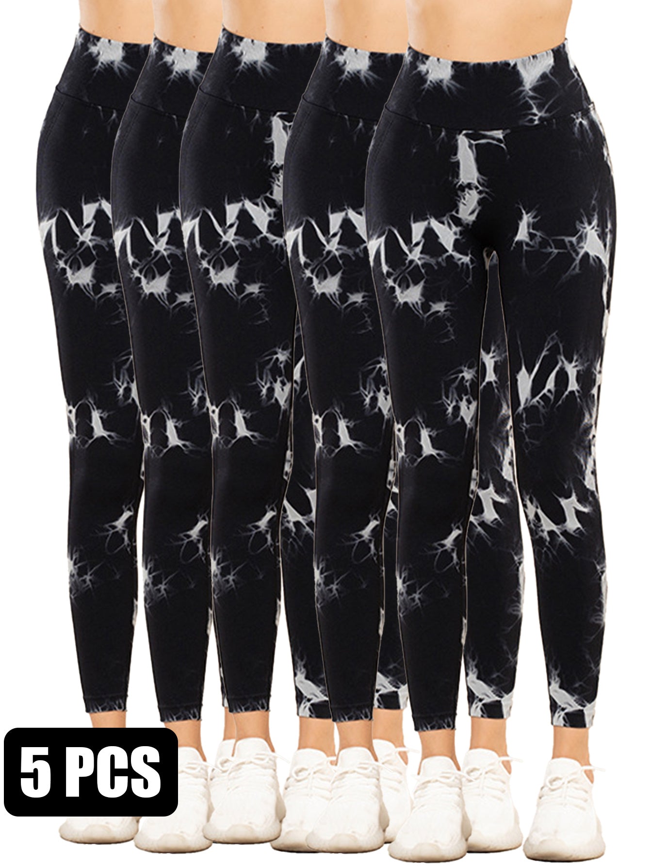 5PCS Tie-dye Cut-out Leggings Fitness Yoga Pants For The Gym CJ US