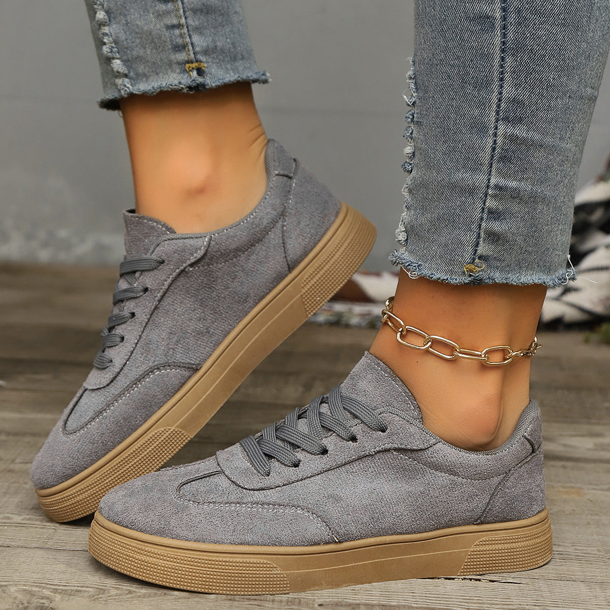 Round Toe Elegant Student Casual Lace Up Shoes CJ