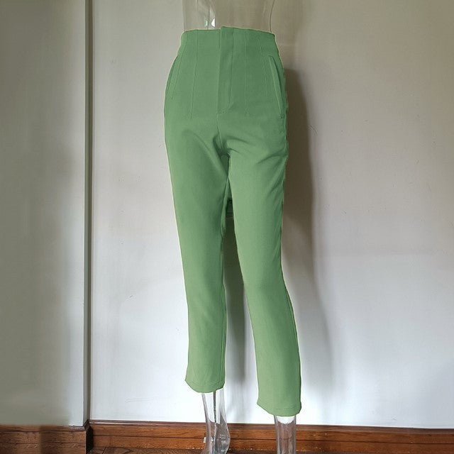 Women's High-Waisted Straight Leg Pants 