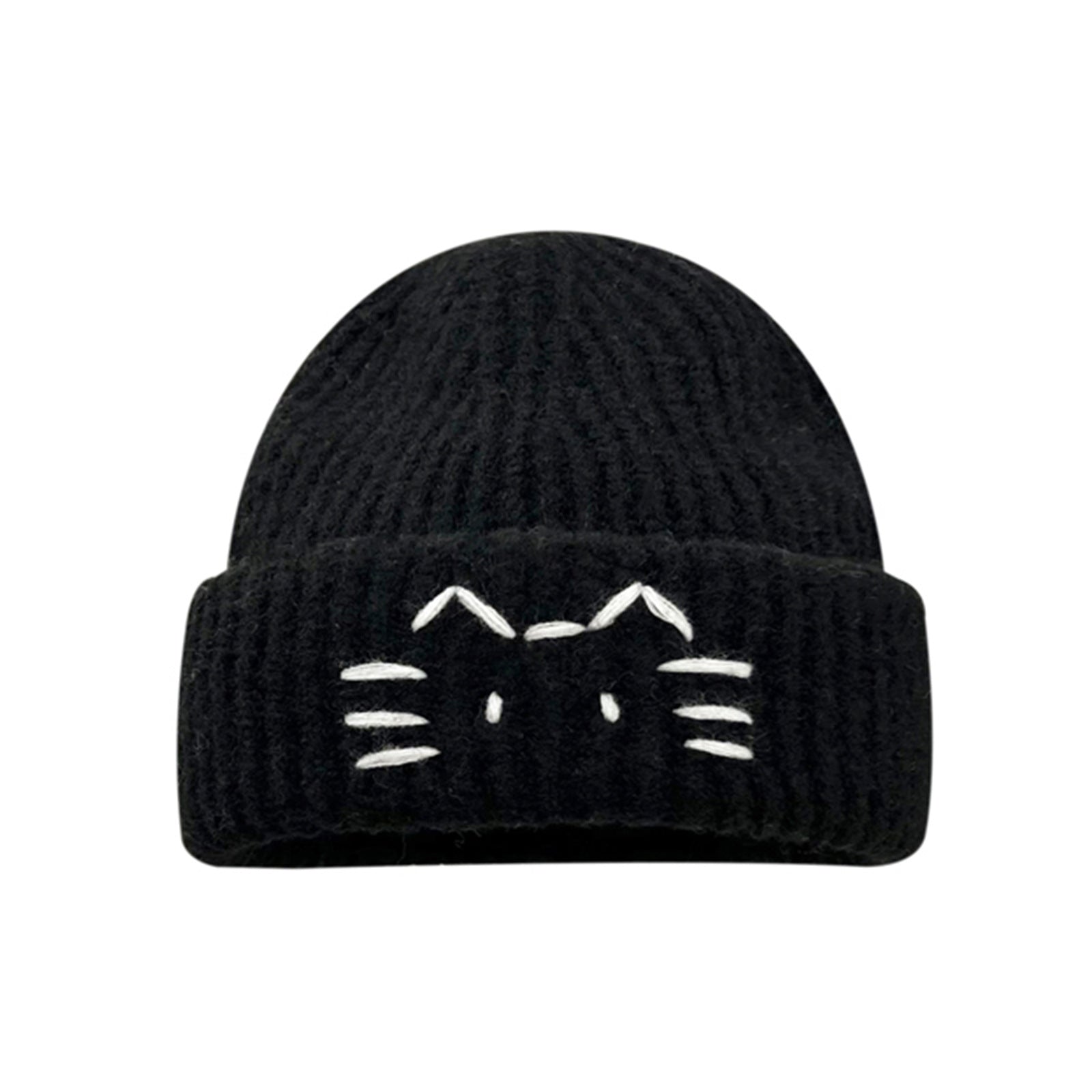 Women’s Cute Cat Line Design Knitted Hat – Warm Fall & Winter Beanie - FitiqueFit