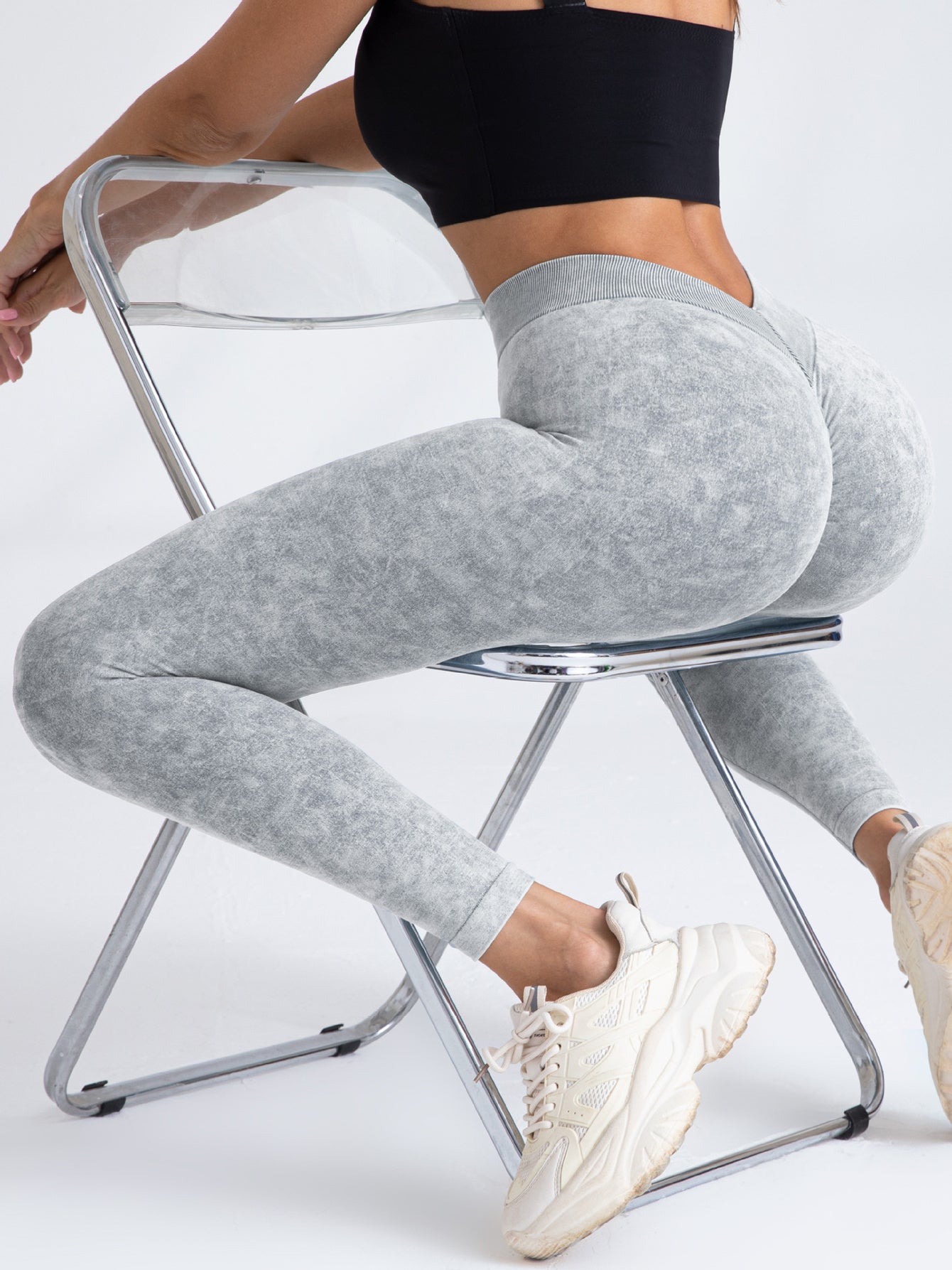 V-Back Scrunch Butt Workout Leggings, Women Seamless Gym Yoga Leggings High Waist Active Yoga Pants, Yoga Leggings High Waist Active Yoga Pants FitiqueFit